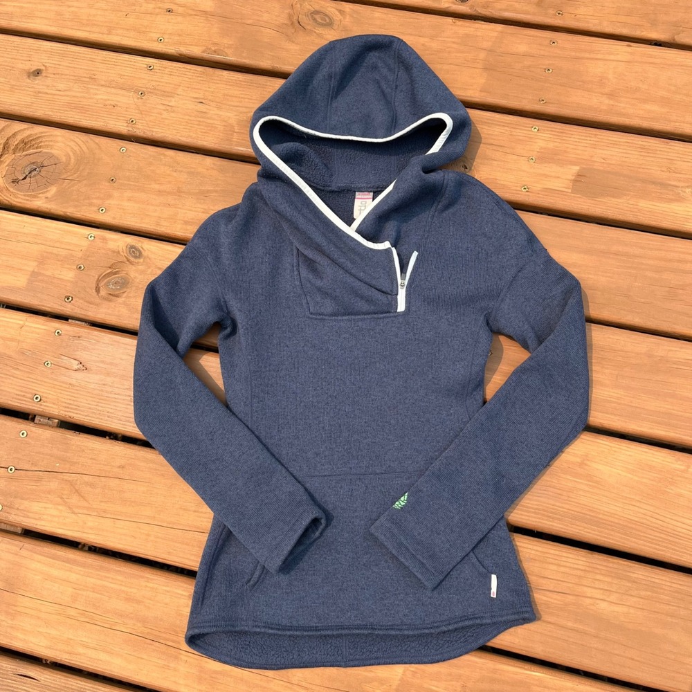 Stio Hoodie Sweatshirt Sweetwater Fleece Pullover Jacket Navy Blue Womens XS